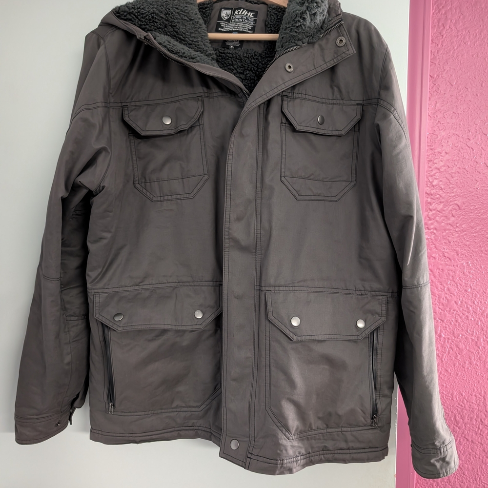 Men's Charcoal Sherpa-Lined Field Jacket Kühl